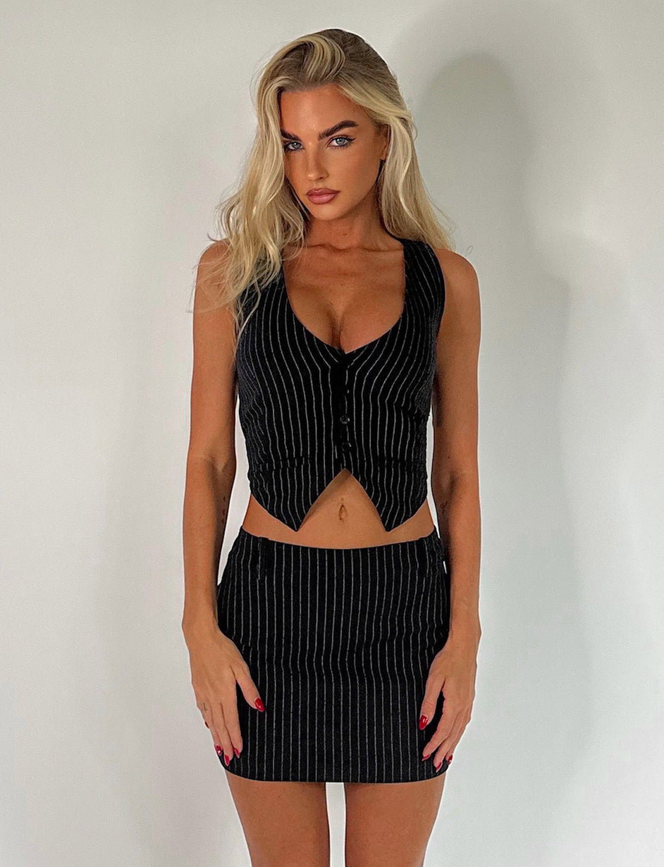 MADISON VEST - PINSTRIPE NO EDIT