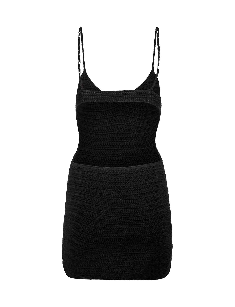 TORY DRESS - BLACK CROCHET NO EDIT