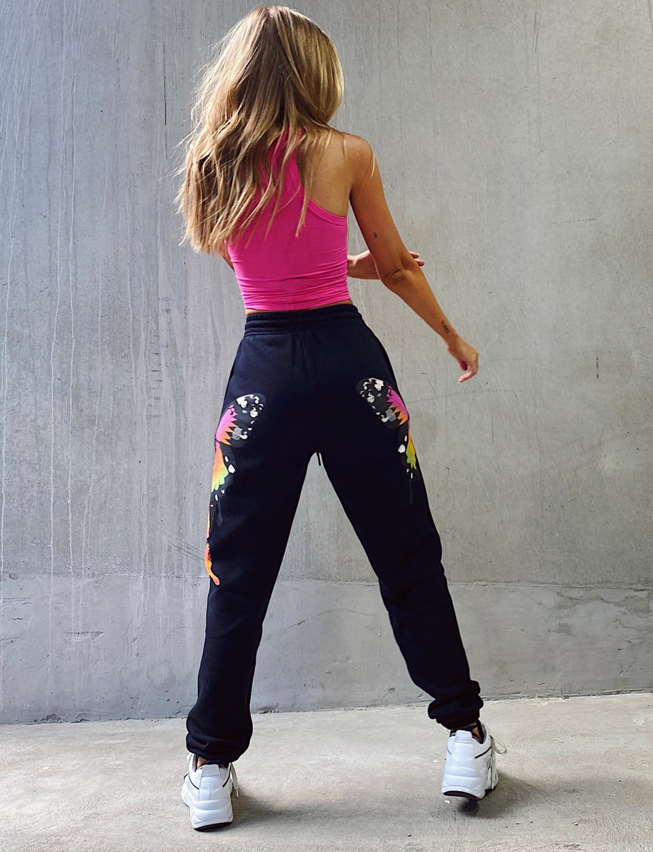 Aporia Pant - Butterfly Print Black